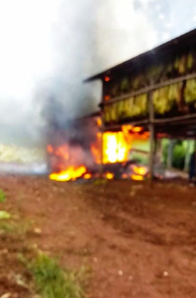 Virmond: BarracÃ£o de fumo Ã© destruÃ­do pelo fogo no interior do municÃ­pio