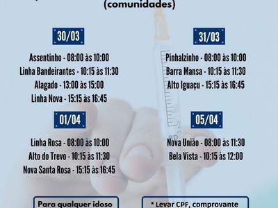 Rio Bonito do IguaÃ§u inicia cronograma de vacinaÃ§Ã£o contra o coronavÃ­rus