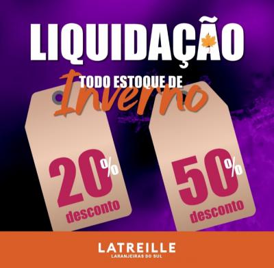 Latreille Jeans Laranjeiras - Continua atÃ© sexta feira (30) com preÃ§os incrÃ­veis todo o estoque de inverno