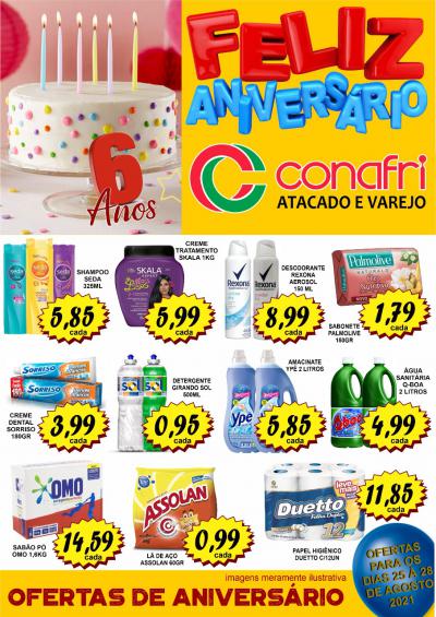 Confira as super ofertas dos 6 anos do AtacadÃ£o Conafri em Laranjeiras do Sul