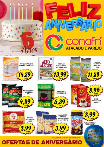 Confira as super ofertas dos 6 anos do AtacadÃ£o Conafri em Laranjeiras do Sul