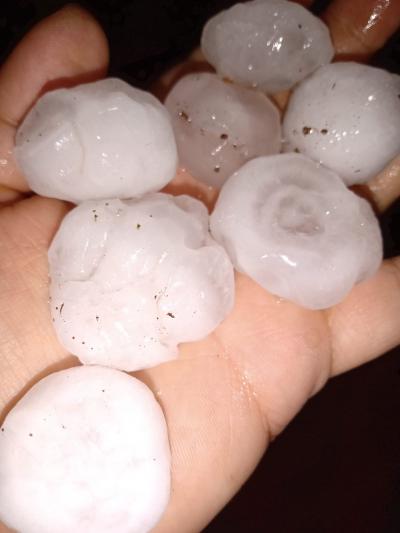 Vendavais e granizo castigam regiÃ£o da CantuquiriguaÃ§u