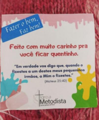 Projeto Tricotando da Igreja Metodista entrega kits de tricÃ´ para Cmei Alvorada