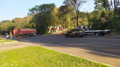Laranjeiras: Morador do Rio Laranjeiras morre apÃ³s acidente entre motocicleta e carreta na BR 277 