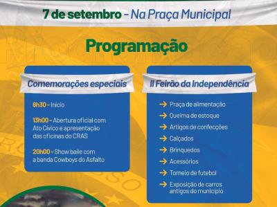 ProgramaÃ§Ã£o do 2Âº FeirÃ£o da IndependÃªncia de Virmond estÃ¡ mantido
