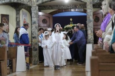 Com a participaÃ§Ã£o da secretaria de SaÃºde em alusÃ£o ao outubro rosa aconteceu o 7Âº dia da Novena da Padroeira em Laranjeiras do Sul