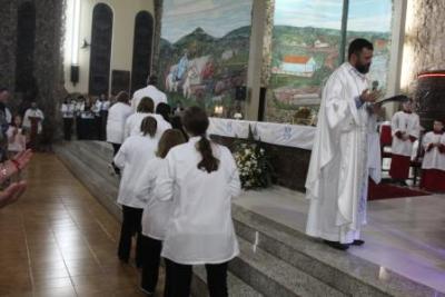 Com a participaÃ§Ã£o da secretaria de SaÃºde em alusÃ£o ao outubro rosa aconteceu o 7Âº dia da Novena da Padroeira em Laranjeiras do Sul