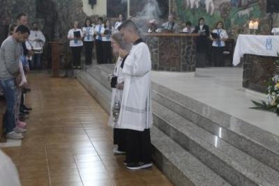Com a participaÃ§Ã£o da secretaria de SaÃºde em alusÃ£o ao outubro rosa aconteceu o 7Âº dia da Novena da Padroeira em Laranjeiras do Sul