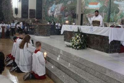 Com a participaÃ§Ã£o da secretaria de SaÃºde em alusÃ£o ao outubro rosa aconteceu o 7Âº dia da Novena da Padroeira em Laranjeiras do Sul