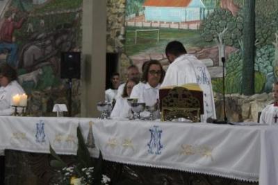 Com a participaÃ§Ã£o da secretaria de SaÃºde em alusÃ£o ao outubro rosa aconteceu o 7Âº dia da Novena da Padroeira em Laranjeiras do Sul