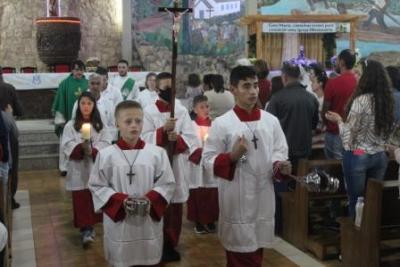 PenÃºltimo dia da Novena da padroeira, em Laranjeiras do Sul, foi marcada pela emoÃ§Ã£o dos devotos