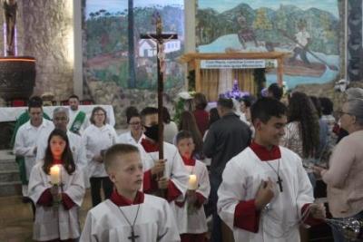 PenÃºltimo dia da Novena da padroeira, em Laranjeiras do Sul, foi marcada pela emoÃ§Ã£o dos devotos