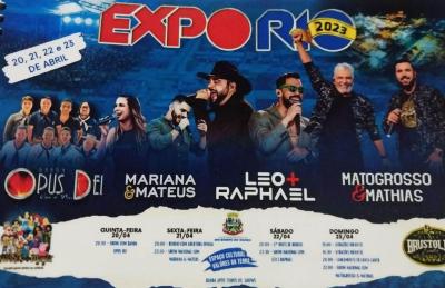RBI: Em abril vai ter Exporio. Show principal serÃ¡ com Mato Grosso & Mathias