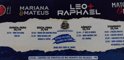 RBI: Em abril vai ter Exporio. Show principal serÃ¡ com Mato Grosso & Mathias