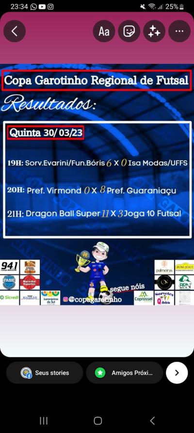 Terminou a 1Âª rodada da Copa Garotinho Regional de Futsal 
