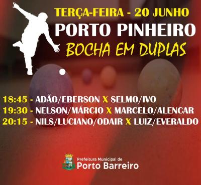 Nesta terÃ§a (20) Bocha e nesta quarta (21) Voleibol pelos Municipais em Porto Barreiro