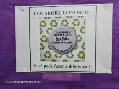 Projeto Tampinha reciclada gratidÃ£o compartilhada toma proporÃ§Ãµes jamais imaginadas pelos seus idealizadores