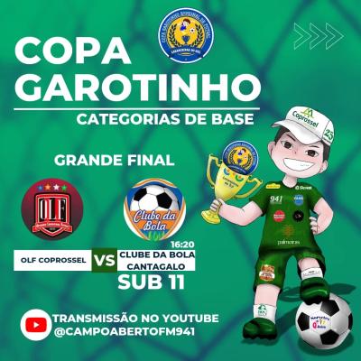 Neste sÃ¡bado (19) tem as finais da Copa Garotinho de Futsal Categorias de Base