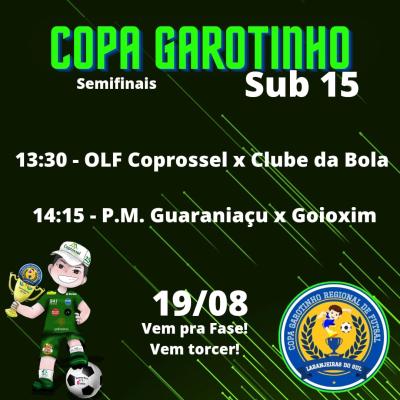 Neste sÃ¡bado (19) tem as finais da Copa Garotinho de Futsal Categorias de Base