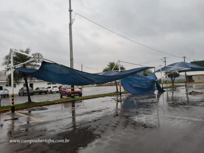 LS: Chuvas e ventos fortes causam estragos na regiÃ£o do Bairro Palmeiras 