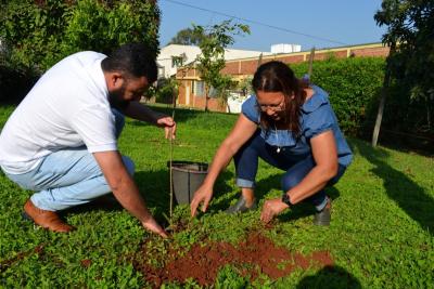 No Dia da Ãrvore Pastoral da Ecologia Integral realizou o plantio de mudas na PraÃ§a da Igreja Matriz SantÂ´Ana