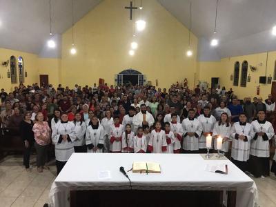 Bairro SÃ£o Miguel de Laranjeiras do Sul celebrou o padroeiro com centenas de fiÃ©is