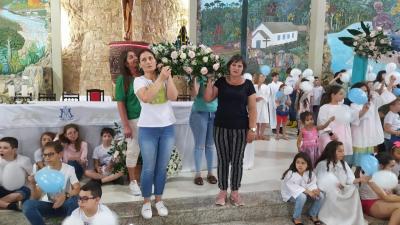 Centenas de FiÃ©is participaram da Acolhida da Imagem Peregrina de Nossa Senhora Aparecida em Laranjeiras do Sul
