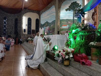 Bispo Dom Amilton presidiu o 4Âº dia da Novena de Nossa Senhora Aparecida em Laranjeiras do Sul