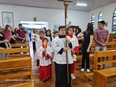 Padre JoÃ£o Rafael de Pitanga presidiu o 2Âº dia do TrÃ­duo em louvor a Imaculada ConceiÃ§Ã£o em Porto Barreiro
