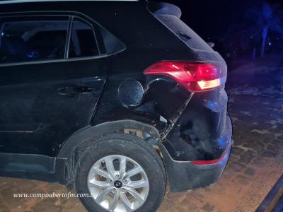 Acidente entre moto e veÃ­culo de passeio Ã© registrado no trevo da erva mate