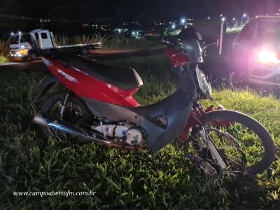 Acidente entre moto e veÃ­culo de passeio Ã© registrado no trevo da erva mate