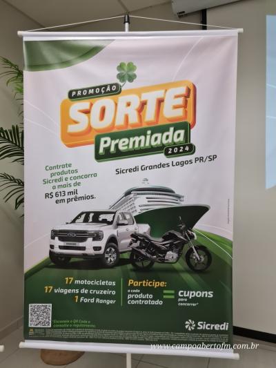 Com prÃªmios exclusivos, Sicredi Grandes Lagos PR/SP lanÃ§a mais uma ediÃ§Ã£o da PromoÃ§Ã£o Sorte Premiada