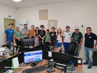 Etapa das visitas a Campo Aberto FM do Projeto Jovens Comunicadores foi concluÃ­da nesta segunda (29)