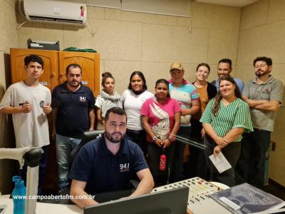 Etapa das visitas a Campo Aberto FM do Projeto Jovens Comunicadores foi concluÃ­da nesta segunda (29)