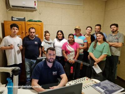 Etapa das visitas a Campo Aberto FM do Projeto Jovens Comunicadores foi concluÃ­da nesta segunda (29)