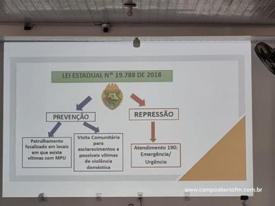 LS: Secretaria de AssistÃªncia Social em parceria com Cras e PolÃ­cia militar realizou palestra sobre o enfrentamento Ã¡ violÃªncia contra as mulheres