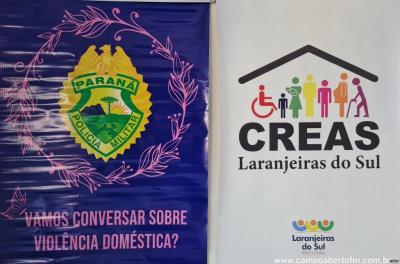 LS: Secretaria de AssistÃªncia Social em parceria com Cras e PolÃ­cia militar realizou palestra sobre o enfrentamento Ã¡ violÃªncia contra as mulheres