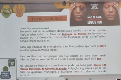 LS: Secretaria de AssistÃªncia Social em parceria com Cras e PolÃ­cia militar realizou palestra sobre o enfrentamento Ã¡ violÃªncia contra as mulheres