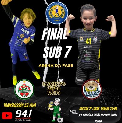Neste sÃ¡bado e domingo, 24 e 25/8, tem as finais da Copa Garotinho de Futsal Categorias de Base