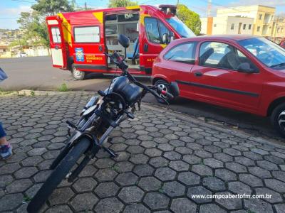 LS: ColisÃ£o entre carro e moto Ã© registrada no cruzamento da BarÃ£o com a Diogo Pinto