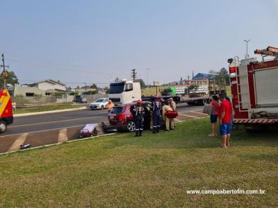 LS: ColisÃ£o entre caminhao e carro de passeio Ã© registrada no trevo de acesso a cidade