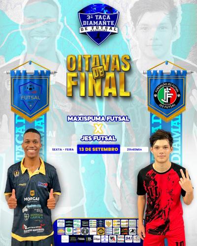TrÃªs partidas nesta sexta-feira (13) abrem as Oitavas da TaÃ§a Diamante de Futsal 