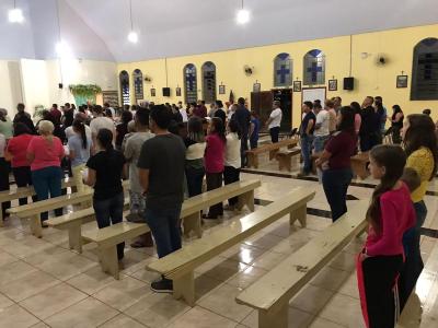 Missa com Novenas em louvor a SÃ£o Miguel reuniu dezenas de FiÃ©is neste sÃ¡bado (21)