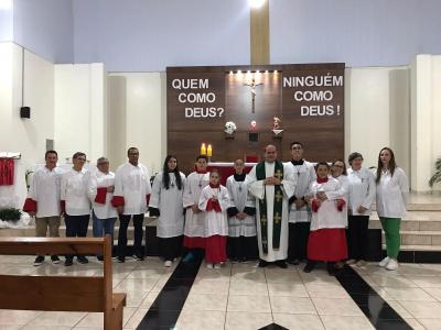 Missa com Novenas em louvor a SÃ£o Miguel reuniu dezenas de FiÃ©is neste sÃ¡bado (21)