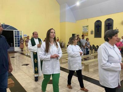 Missa com Novenas em louvor a SÃ£o Miguel reuniu dezenas de FiÃ©is neste sÃ¡bado (21)