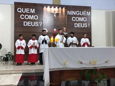4Âº dia das Missas com Novenas no Bairro SÃ£o Miguel teve a participaÃ§Ã£o da Capela SÃ£o Marcos e MMJX