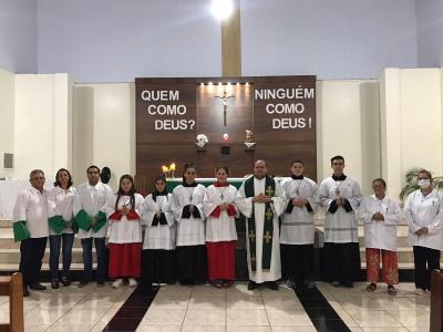 Missas com Novenas na comunidade SÃ£o Miguel de Laranjeiras do Sul teve a participaÃ§Ã£o das Capelas Santo AntÃ´nio e SÃ£o 