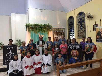 Missas com Novenas na comunidade SÃ£o Miguel de Laranjeiras do Sul teve a participaÃ§Ã£o das Capelas Santo AntÃ´nio e SÃ£o 