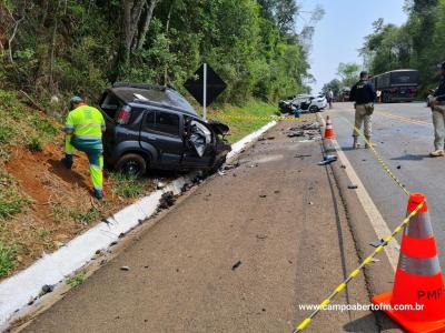 LS: Grave acidente com veÃ­culo furtado em cascavel resulta em um morto na BR 277