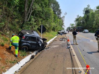LS: Grave acidente com veÃ­culo furtado em cascavel resulta em um morto na BR 277